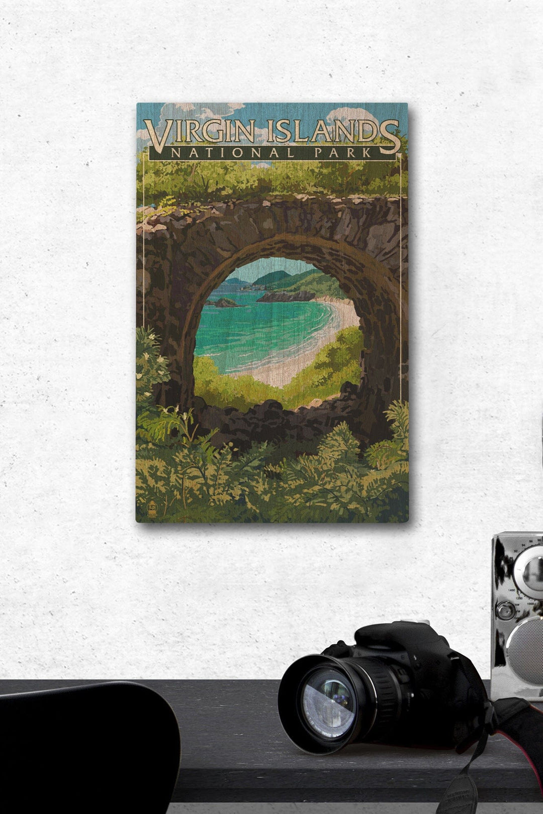 Virgin Islands National Park, US Virgin Islands, View from Ruins, Lantern Press Artwork, Wood Signs and Postcards Wood Lantern Press 12 x 18 Wood Gallery Print