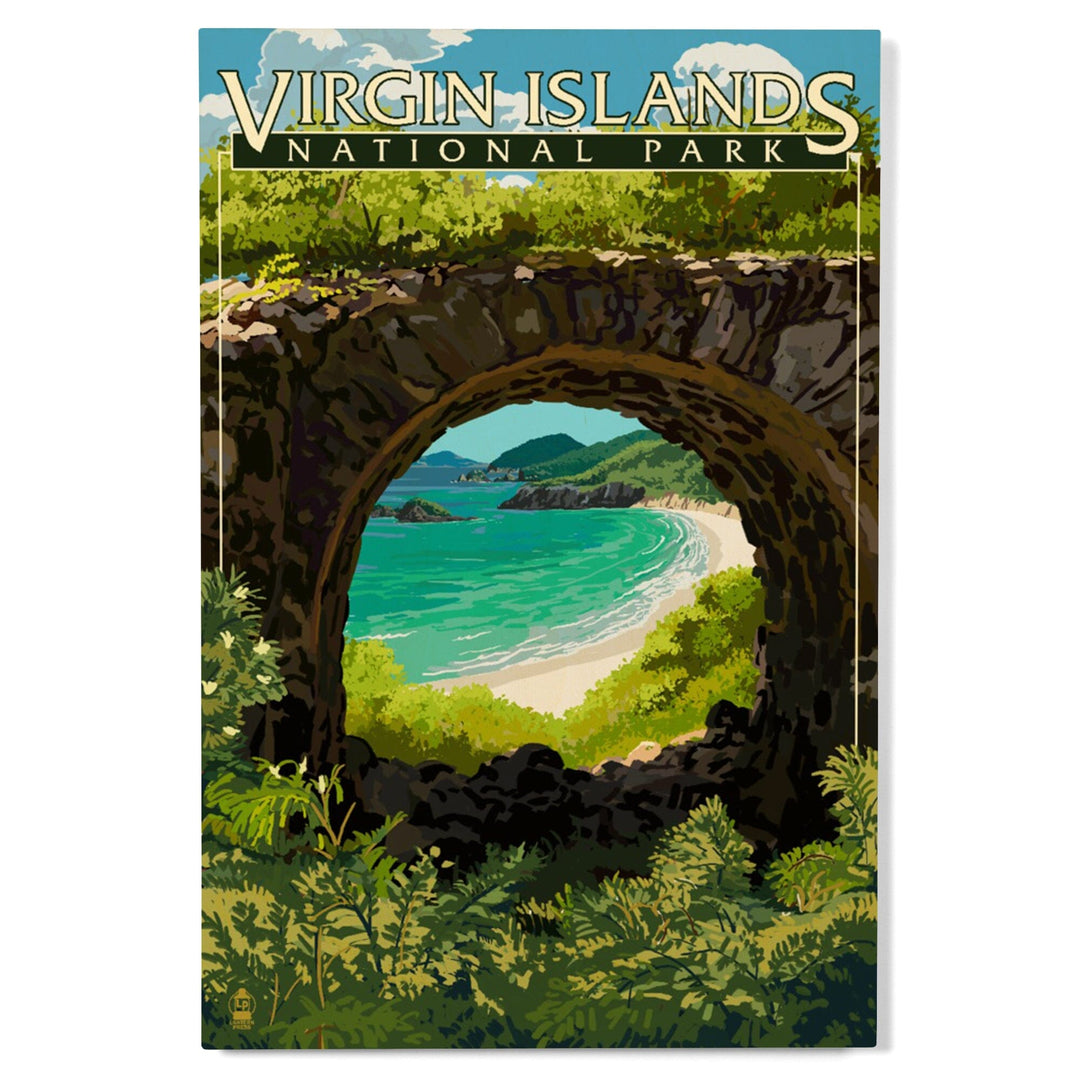 Virgin Islands National Park, US Virgin Islands, View from Ruins, Lantern Press Artwork, Wood Signs and Postcards Wood Lantern Press