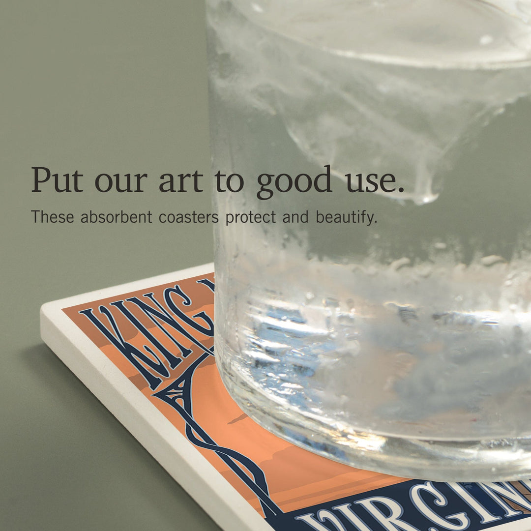 Virginia Beach, Virginia, King Neptune Statue, Coasters Coasters Lantern Press