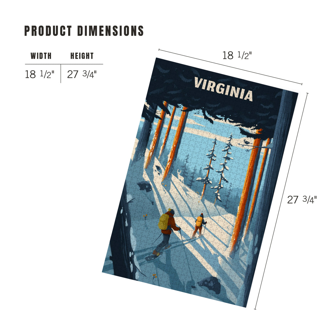 Virginia, Better on Foot, Snowshoeing, Jigsaw Puzzle Puzzle Lantern Press