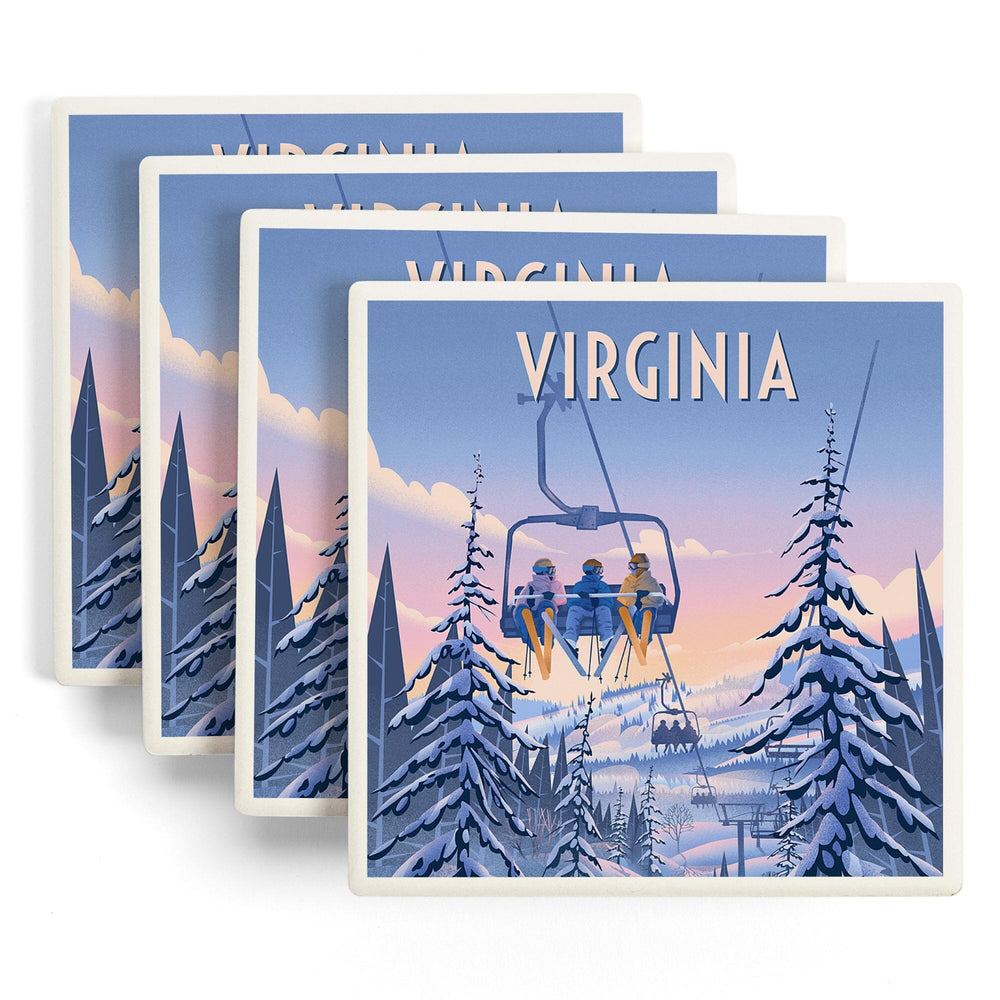 Virginia, Chill on the Uphill, Ski Lift, Coasters Coasters Lantern Press