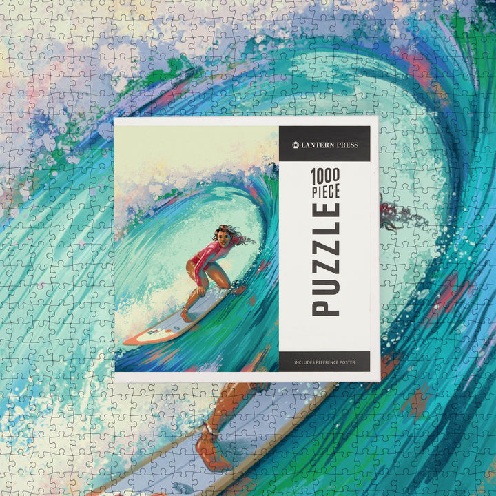 Vitamin Sea, Coastal Series, Surfer Girl,, Jigsaw Puzzle Puzzle Lantern Press