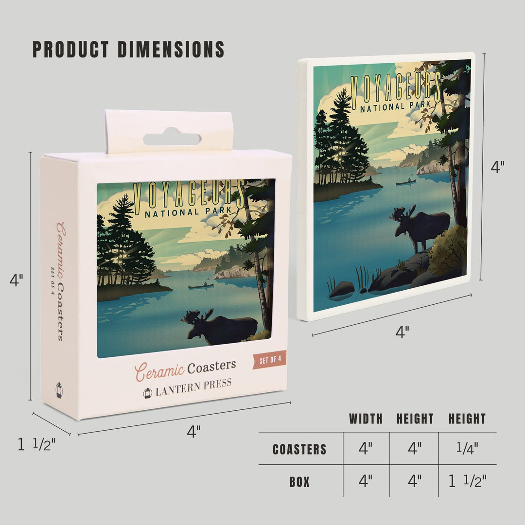 Voyageurs National Park, Minnesota, Lithograph, Coasters Coasters Lantern Press