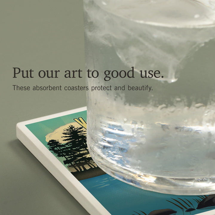 Voyageurs National Park, Minnesota, Lithograph, Coasters Coasters Lantern Press