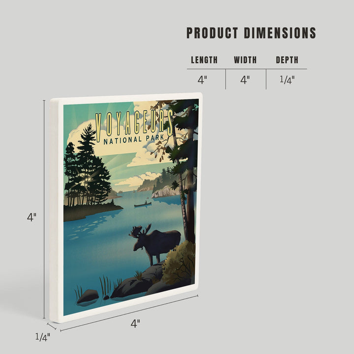 Voyageurs National Park, Minnesota, Lithograph, Coasters Coasters Lantern Press