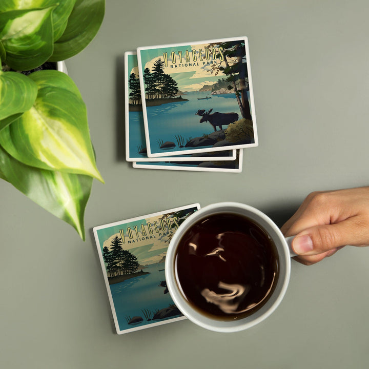 Voyageurs National Park, Minnesota, Lithograph, Coasters Coasters Lantern Press