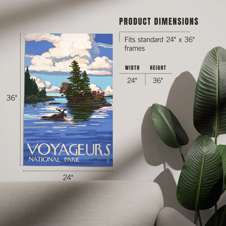 Voyageurs National Park, Minnesota, Moose Swimming, Art & Giclee Prints Art Lantern Press