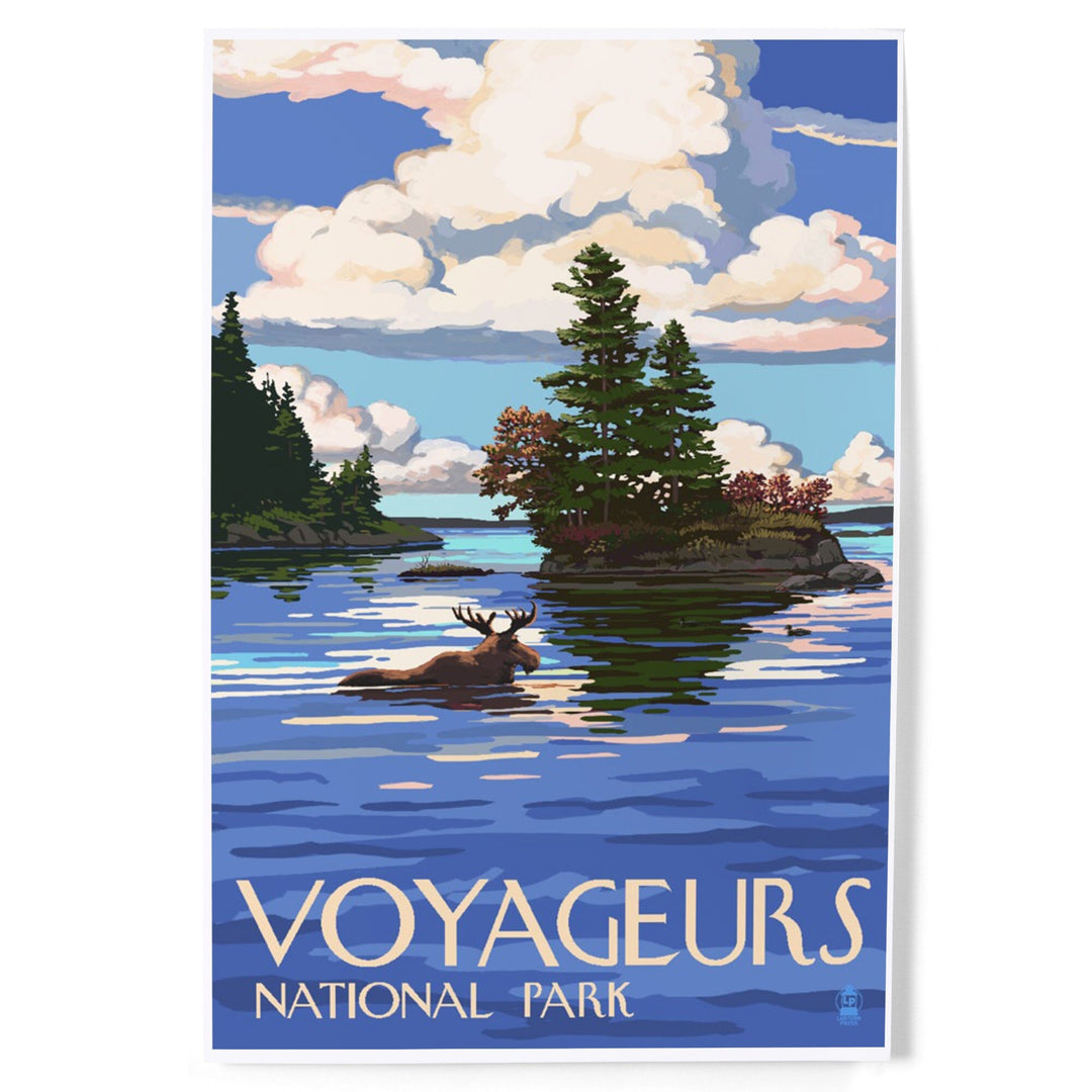Voyageurs National Park, Minnesota, Moose Swimming, Art & Giclee Prints Art Lantern Press