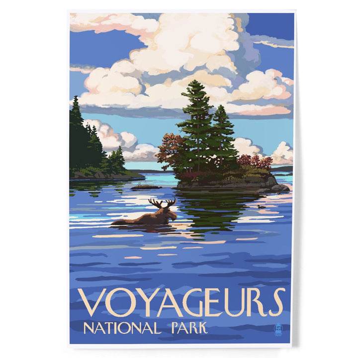 Voyageurs National Park, Minnesota, Moose Swimming, Art & Giclee Prints Art Lantern Press