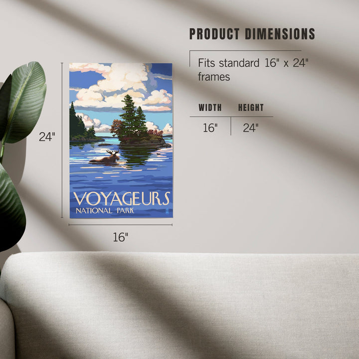Voyageurs National Park, Minnesota, Moose Swimming, Art & Giclee Prints Art Lantern Press