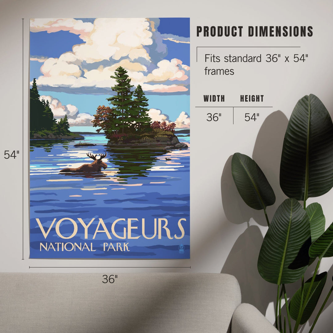 Voyageurs National Park, Minnesota, Moose Swimming, Art & Giclee Prints Art Lantern Press