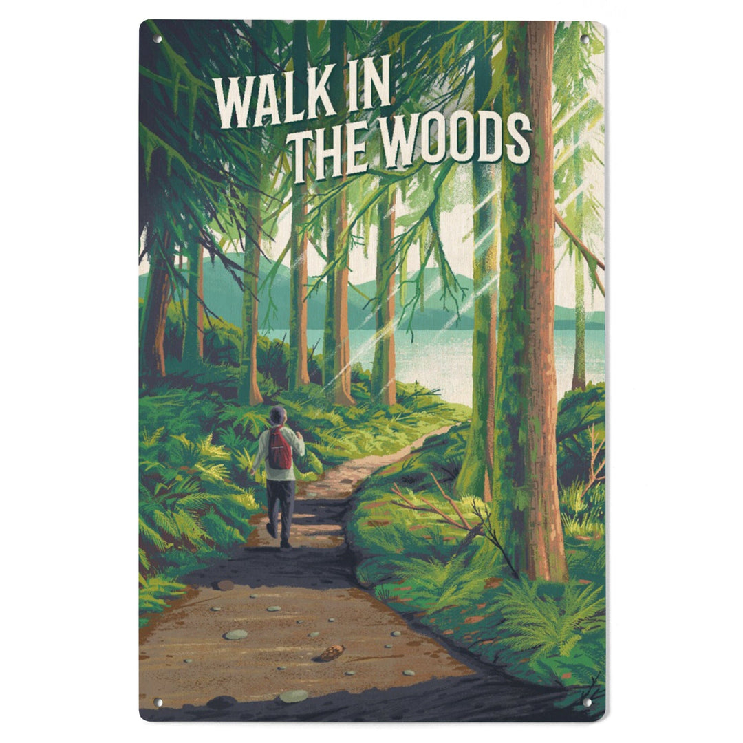 Walk in the Woods, Day Hike, Wood Signs and Postcards Wood Lantern Press