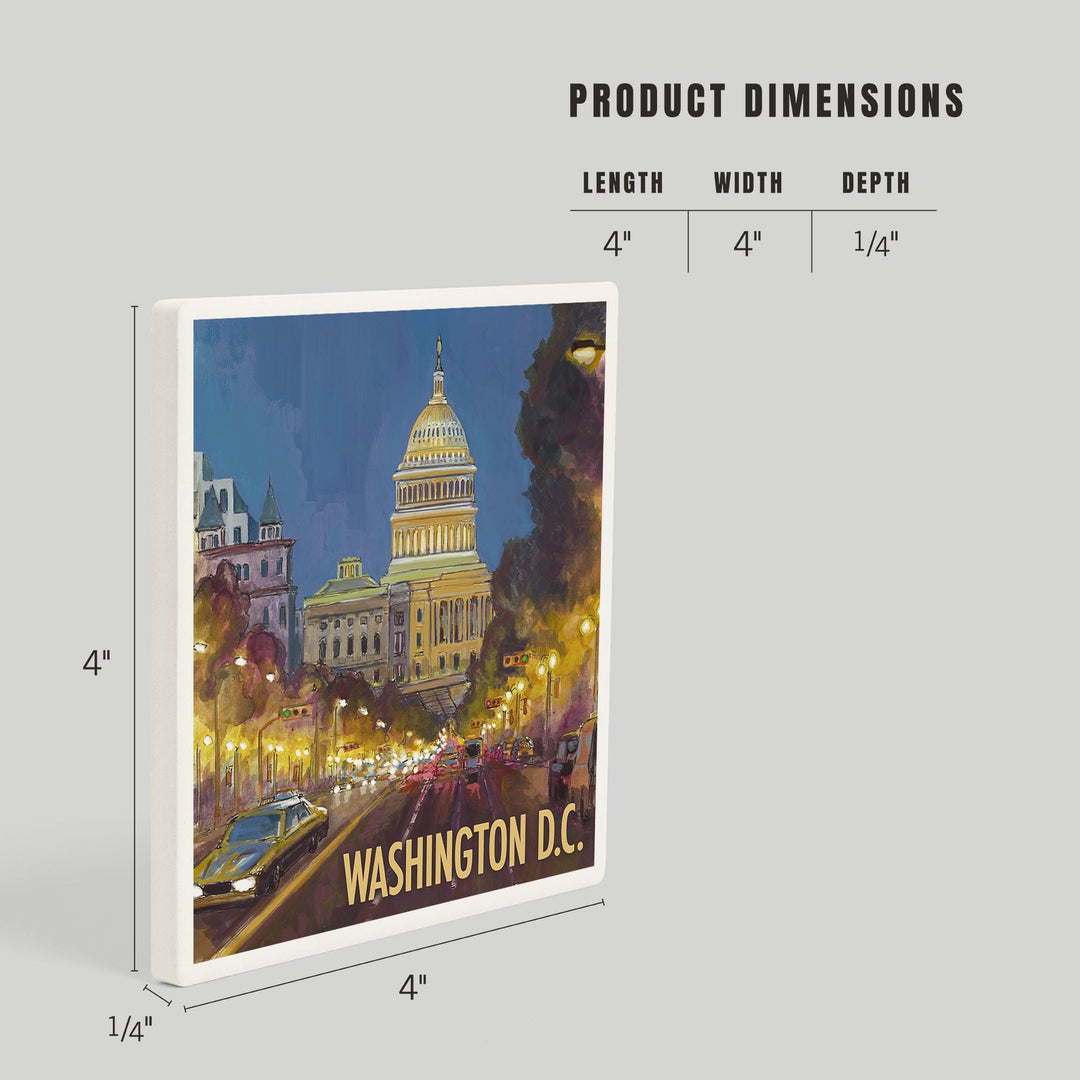 Washington DC, Capitol Building, Coasters Coasters Lantern Press