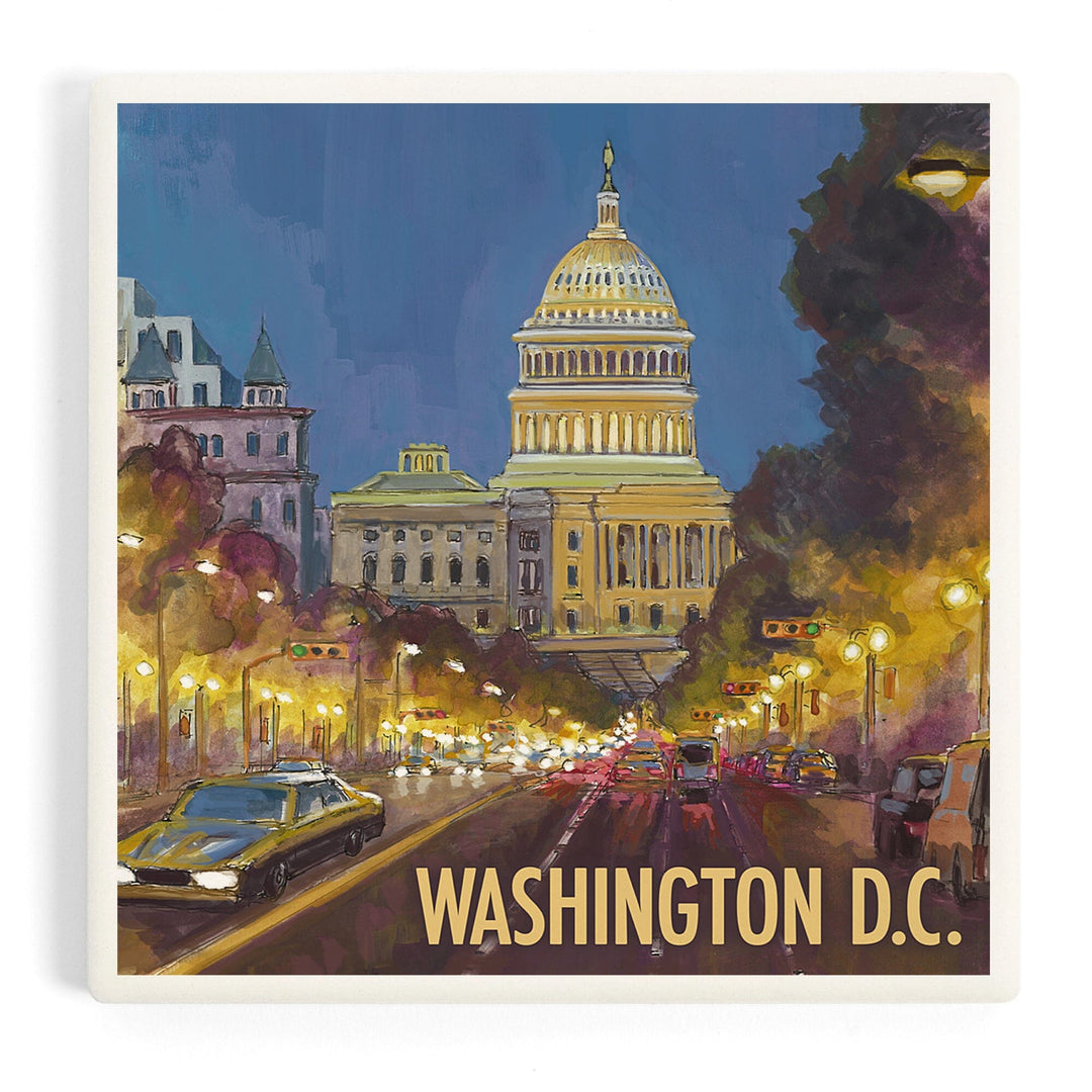 Washington DC, Capitol Building, Coasters Coasters Lantern Press Coaster