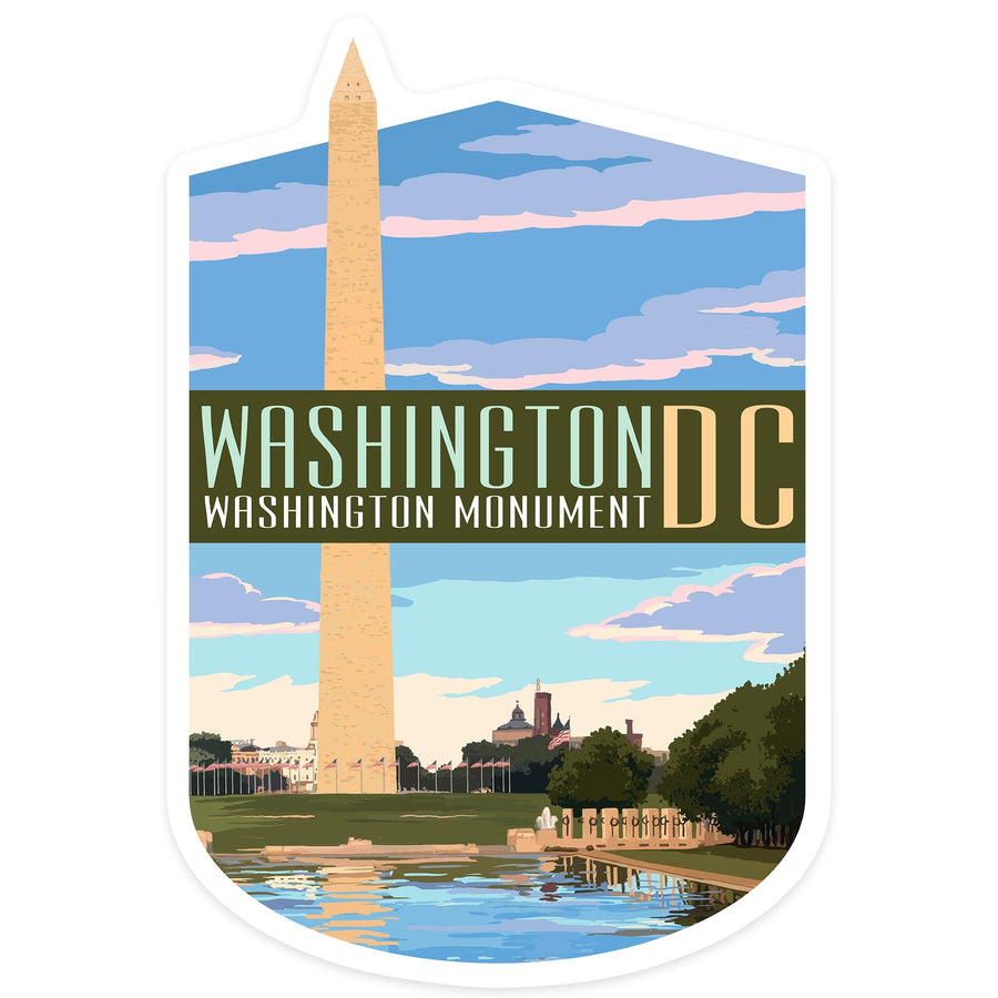 Washington, DC, Washington Monument, Contour, Vinyl Sticker Sticker Lantern Press