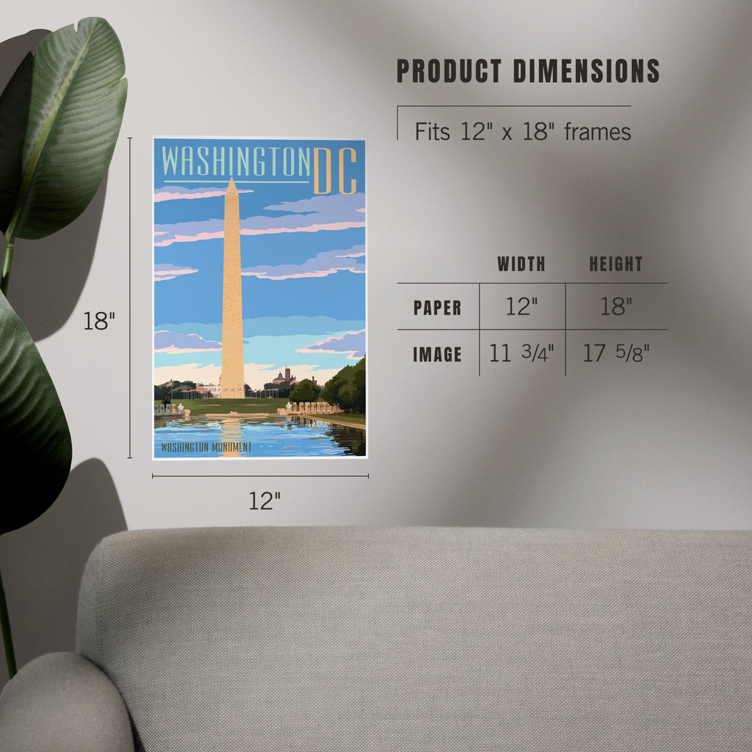 Washington, DC, Washington Monument Scene, Art & Giclee Prints Art Lantern Press