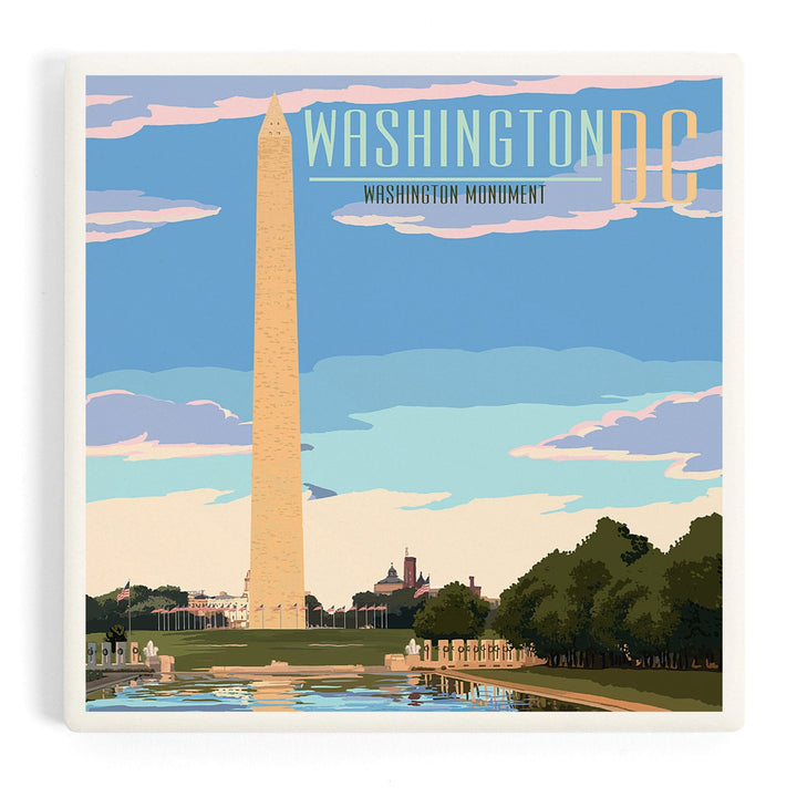 Washington, DC, Washington Monument Scene, Coasters Coasters Lantern Press Coaster