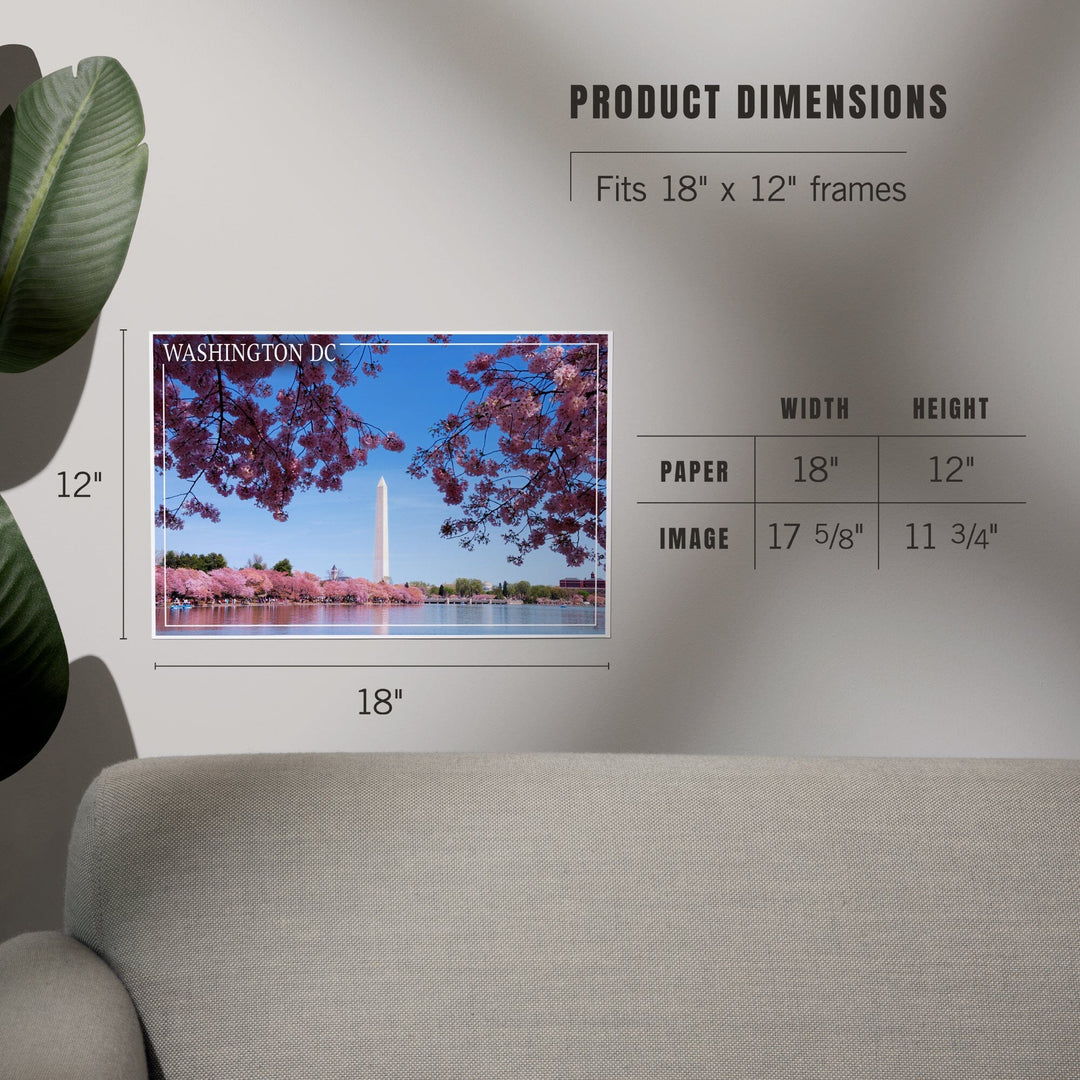 Washington Monument and Cherry Blossoms, Washington DC, Art & Giclee Prints Art Lantern Press