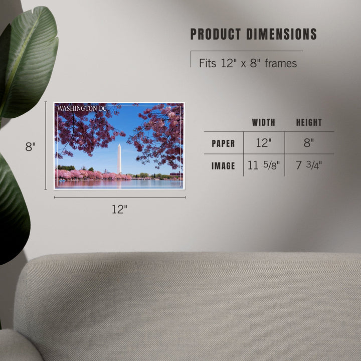 Washington Monument and Cherry Blossoms, Washington DC, Art & Giclee Prints Art Lantern Press