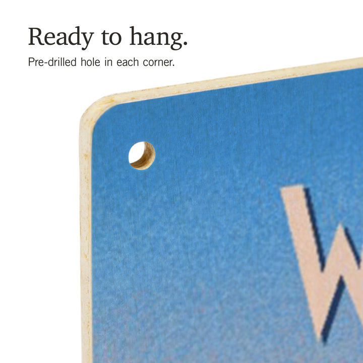 Washington, Prepare for Takeoff, Skis in Snowbank, Wood Signs and Postcards Wood Lantern Press