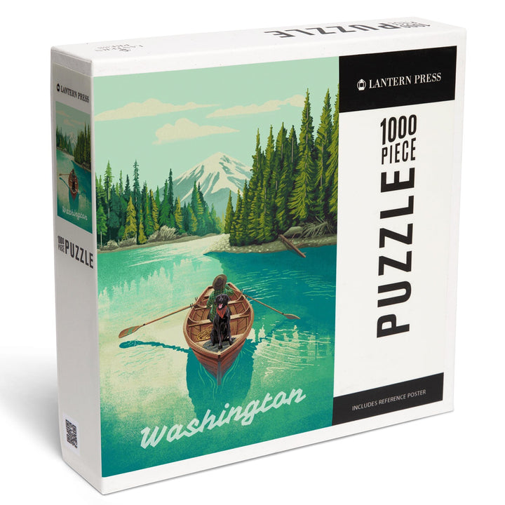 Washington, Quiet Explorer, Boating, Mountain, Jigsaw Puzzle Puzzle Lantern Press