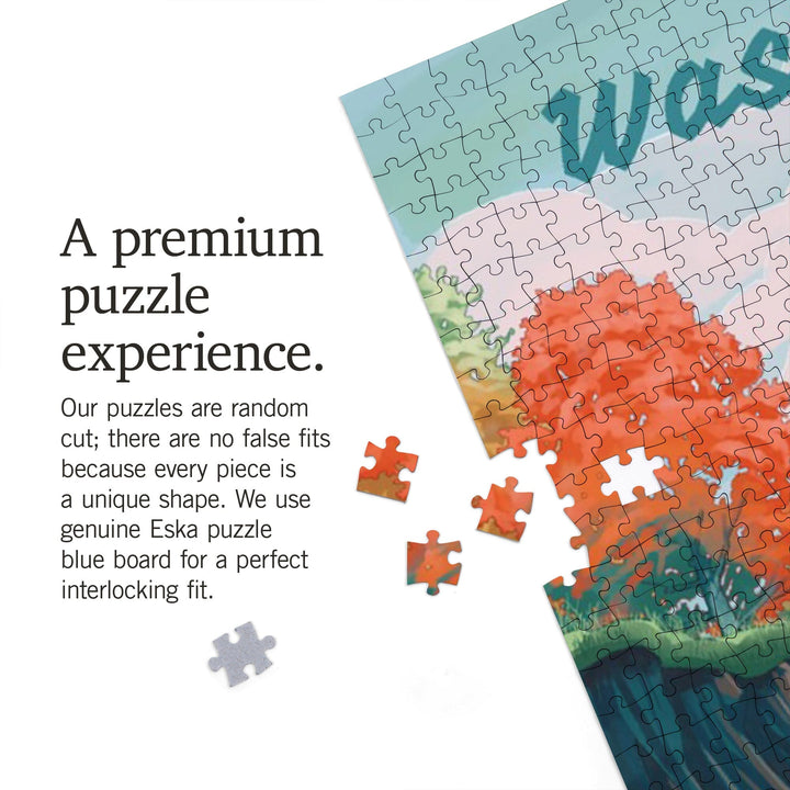 Washington, Seek Adventure, River Rafting, Jigsaw Puzzle Puzzle Lantern Press