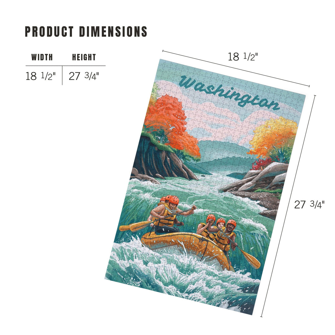 Washington, Seek Adventure, River Rafting, Jigsaw Puzzle Puzzle Lantern Press