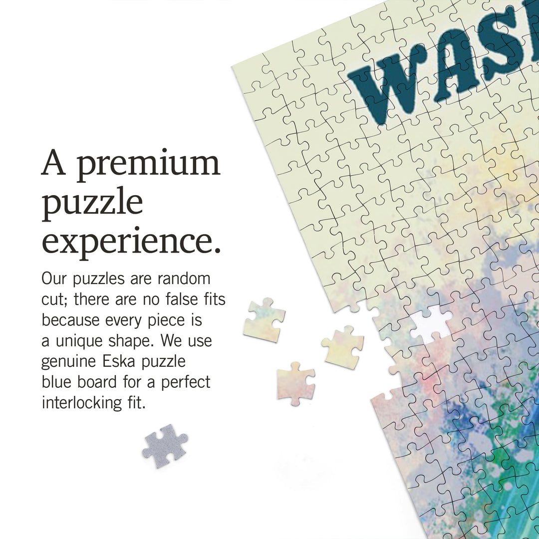 Washington, Vitamin Sea, Coastal Series, Surfer Girl, Jigsaw Puzzle Puzzle Lantern Press