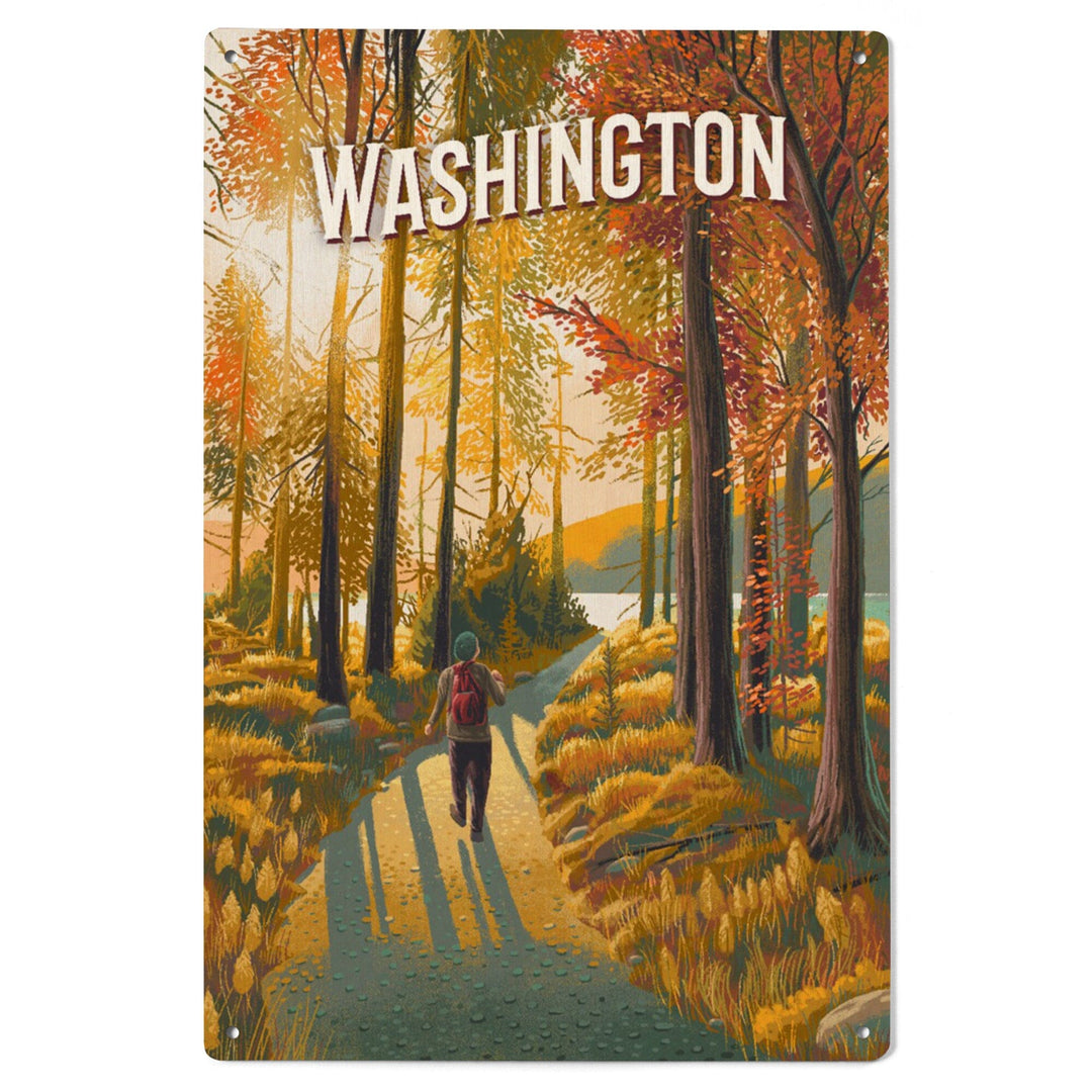 Washington, Walk In The Woods, Day Hike, Wood Signs and Postcards Wood Lantern Press