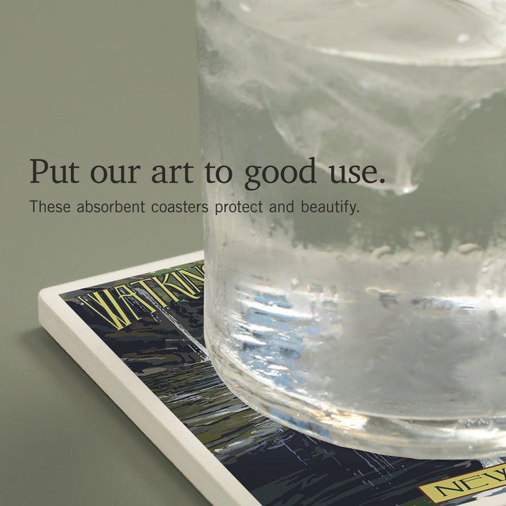 Watkins Glen State Park, New York, Rainbow Falls, Coasters Coasters Lantern Press