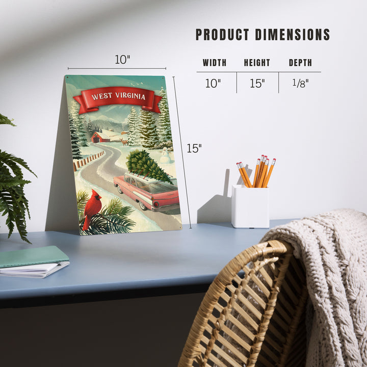 West Virginia, Christmas Holiday Tradition, Wood Signs and Postcards Wood Lantern Press