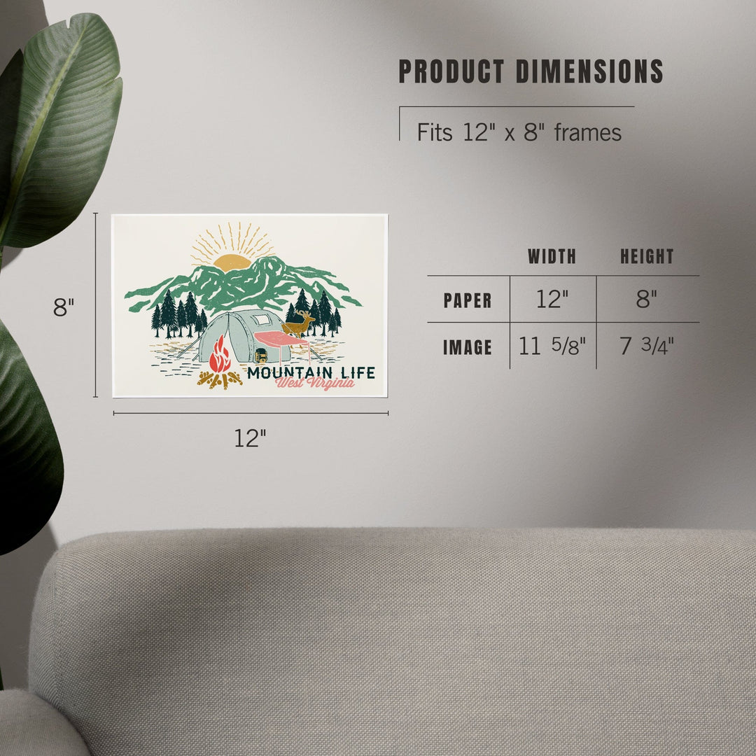 West Virginia, Mountain Life, Art & Giclee Prints Art Lantern Press