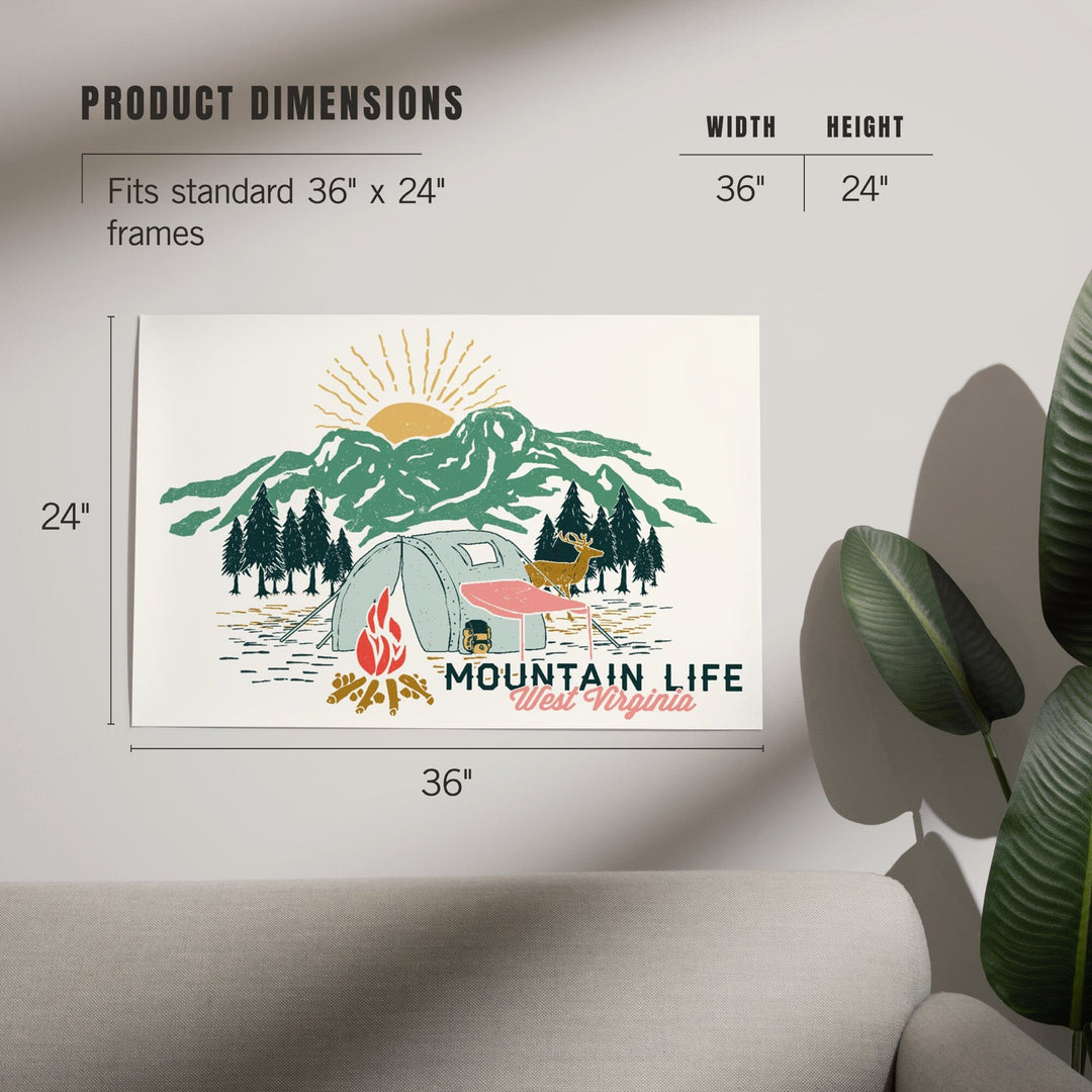 West Virginia, Mountain Life, Art & Giclee Prints Art Lantern Press