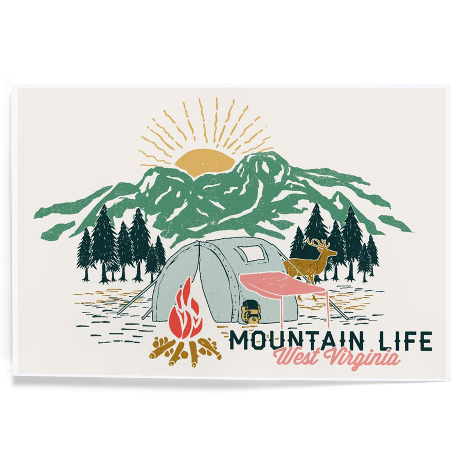 West Virginia, Mountain Life, Art & Giclee Prints Art Lantern Press