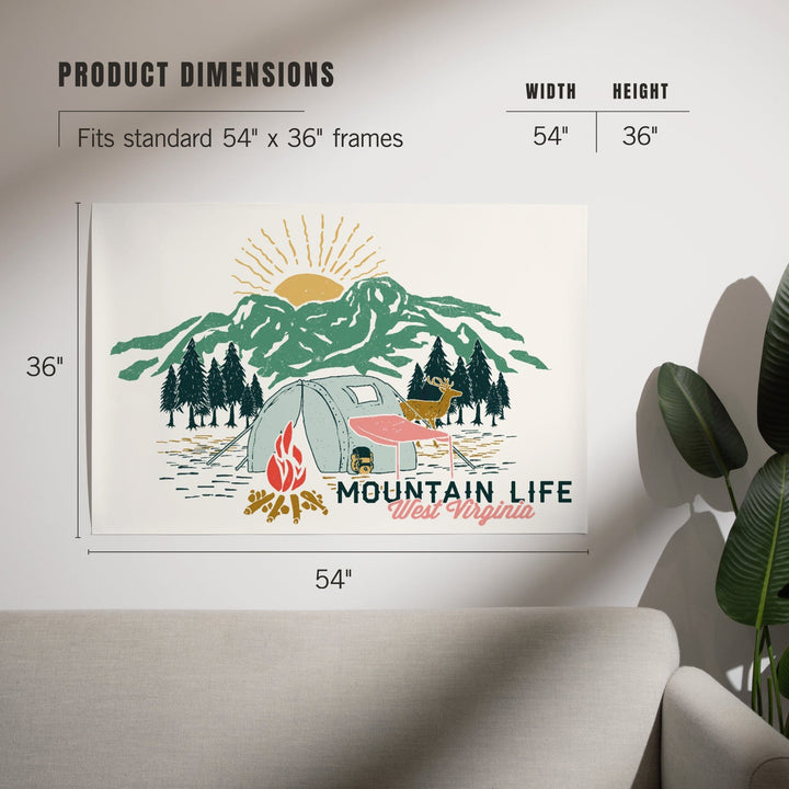 West Virginia, Mountain Life, Art & Giclee Prints Art Lantern Press