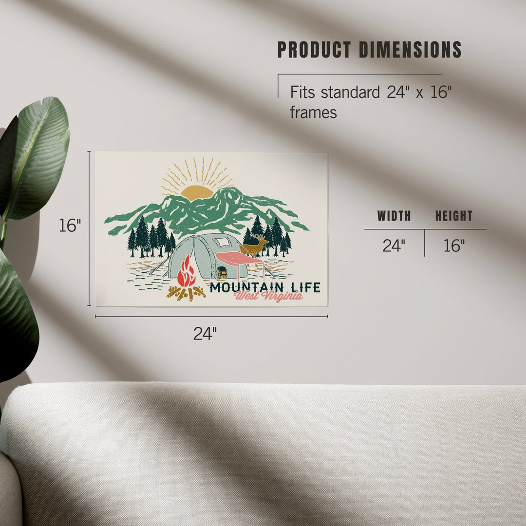 West Virginia, Mountain Life, Art & Giclee Prints Art Lantern Press