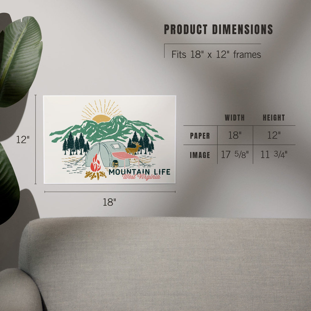 West Virginia, Mountain Life, Art & Giclee Prints Art Lantern Press