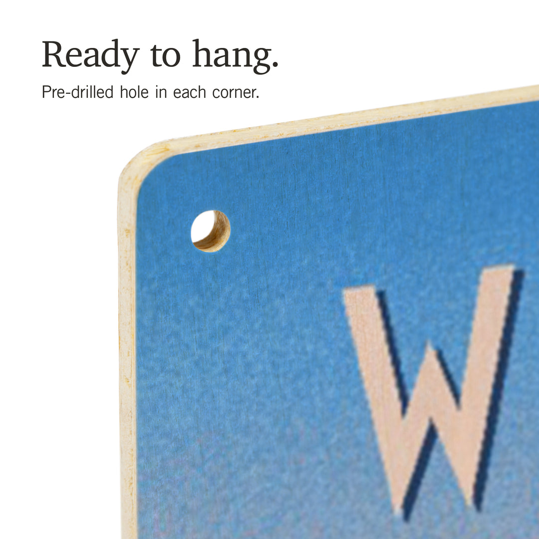 West Virginia, Prepare for Takeoff, Skis in Snowbank, Wood Signs and Postcards Wood Lantern Press