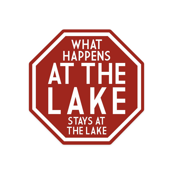 What Happens At The Lake (Red), Simply Said, Contour, Lantern Press Artwork, Vinyl Sticker Sticker Lantern Press
