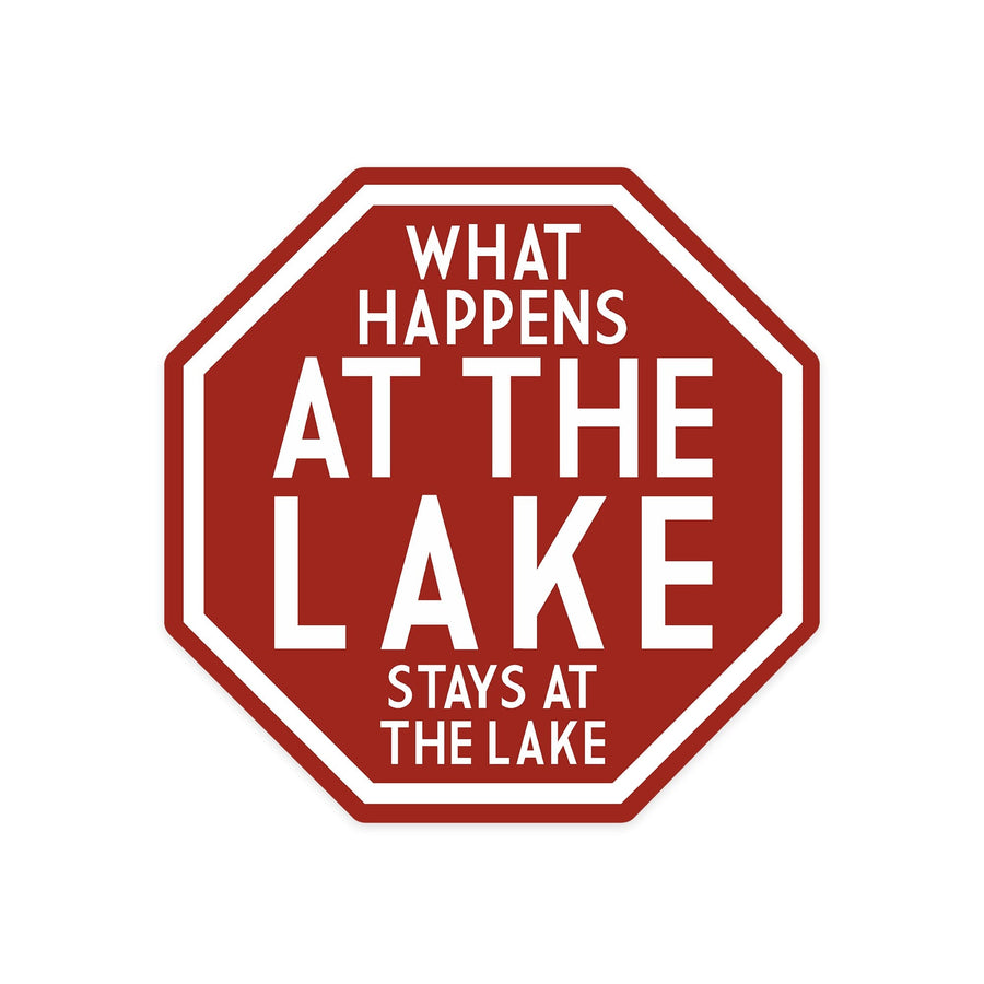 What Happens At The Lake (Red), Simply Said, Contour, Lantern Press Artwork, Vinyl Sticker Sticker Lantern Press