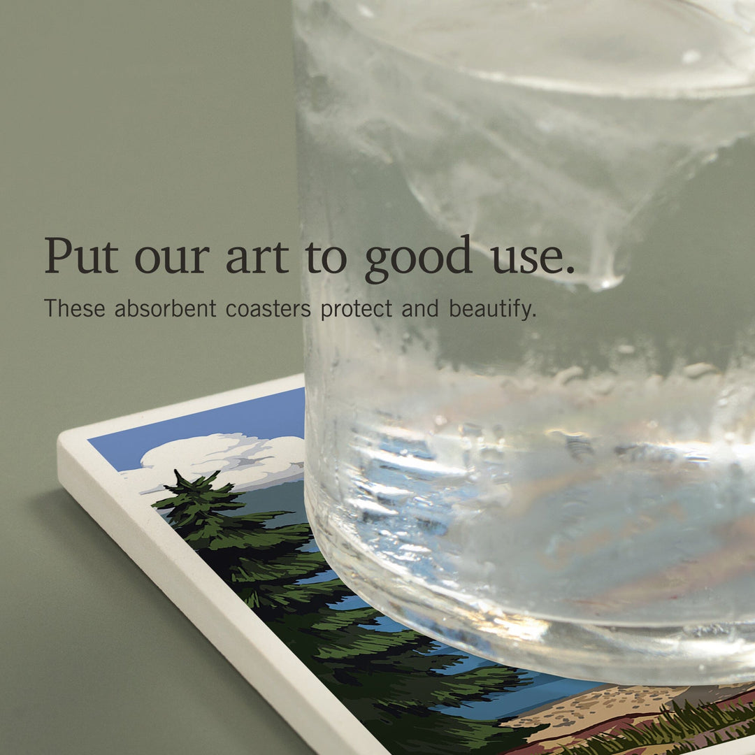 Whidbey Island, Washington, Destinations Sign, Coasters Coasters Lantern Press