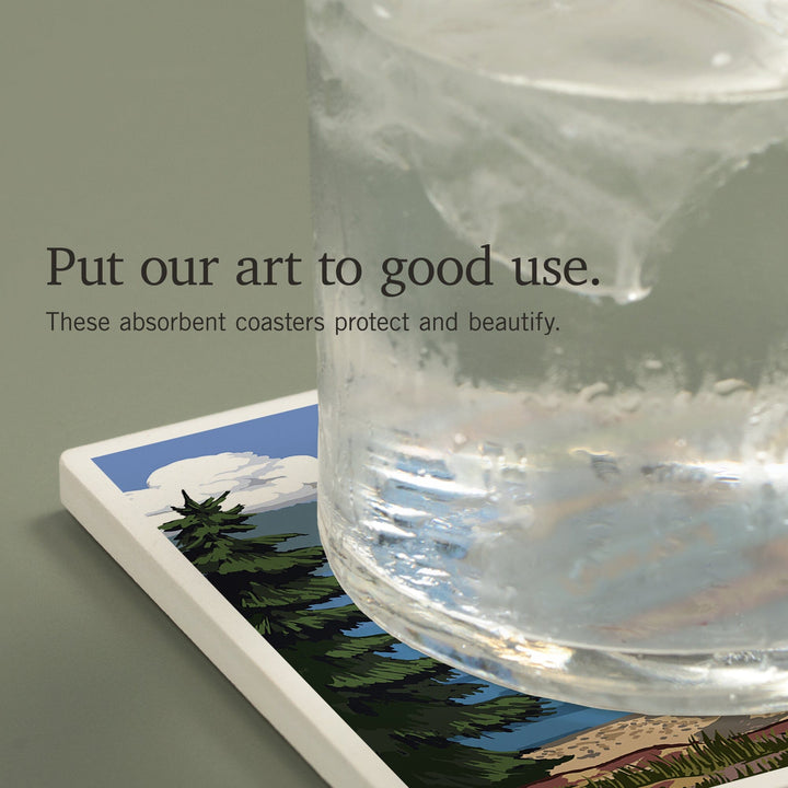 Whidbey Island, Washington, Destinations Sign, Coasters Coasters Lantern Press