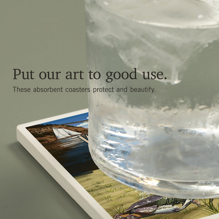 Whidbey Island, Washington, Montage Scenes, Coasters Coasters Lantern Press