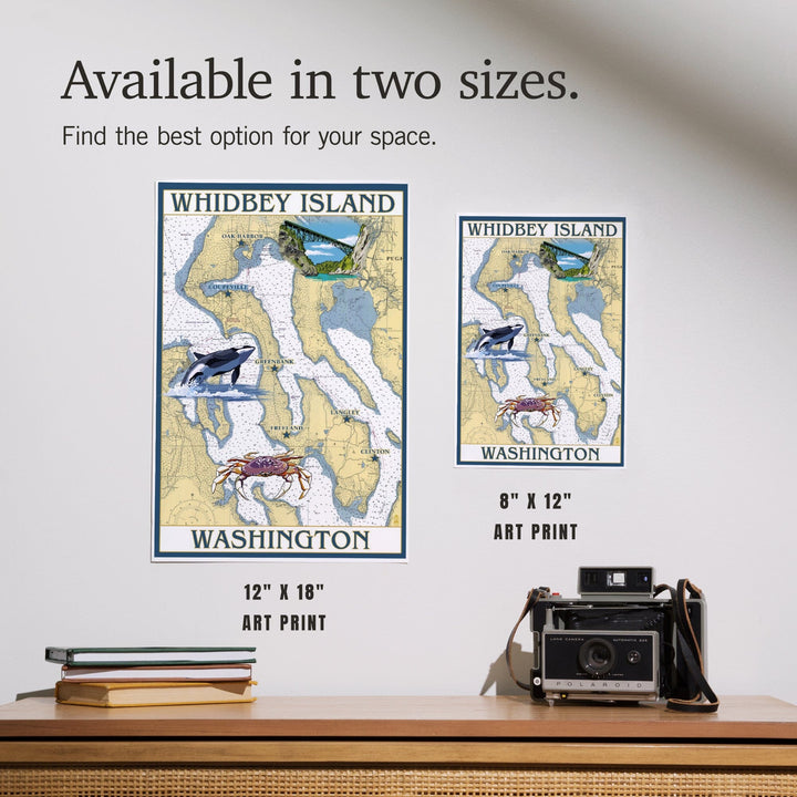 Whidbey Island, Washington, Nautical Chart, Art & Giclee Prints Art Lantern Press