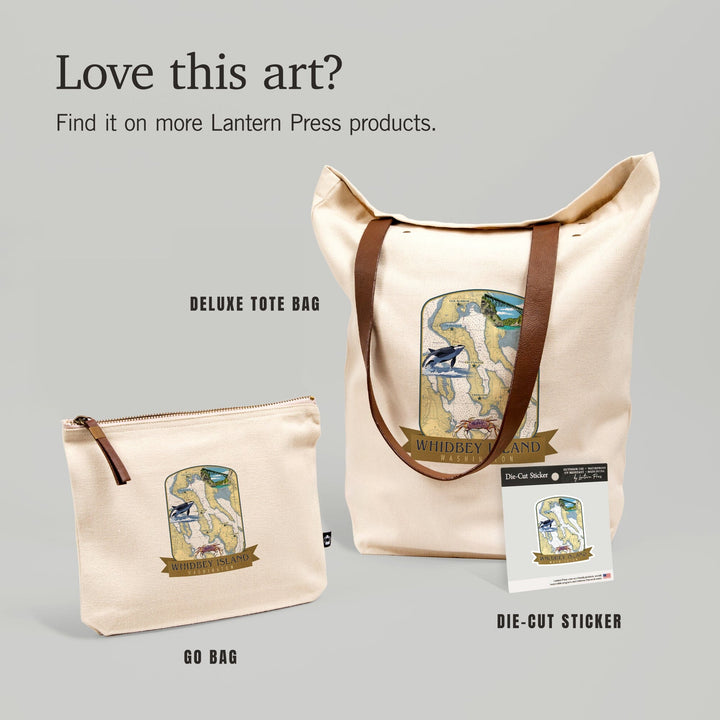 Whidbey Island, Washington, Nautical Chart, Contour, Vinyl Sticker Sticker Lantern Press