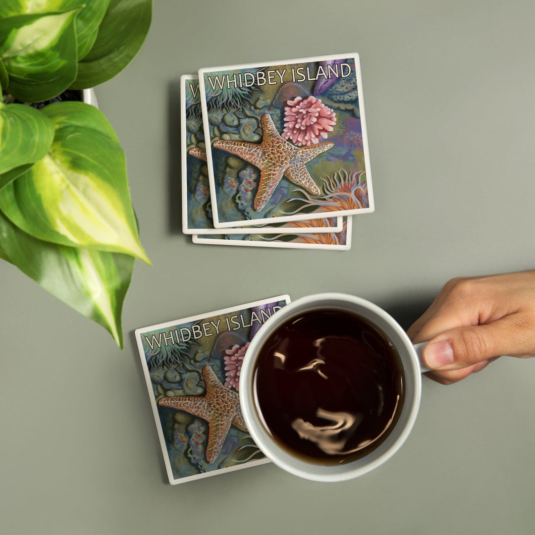 Whidbey Island, Washington, Tidepool, Coasters Coasters Lantern Press