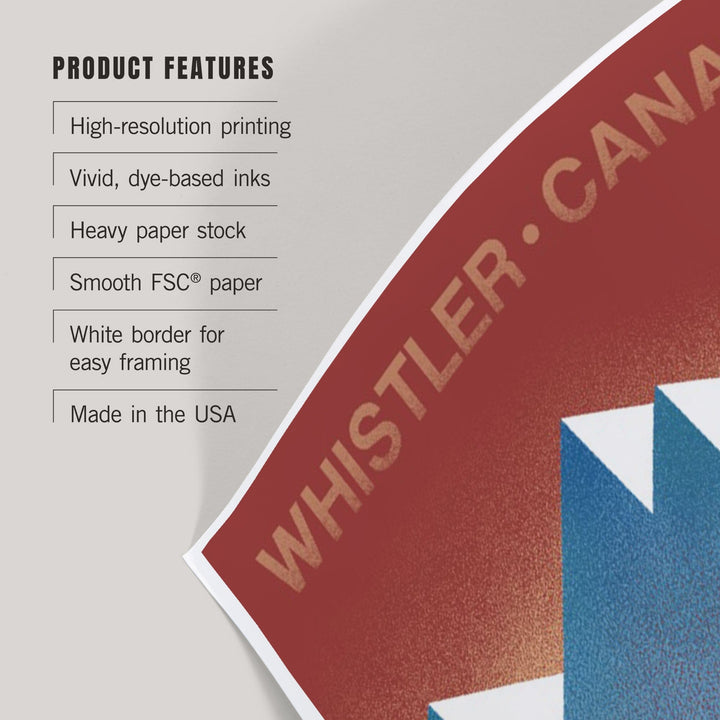 Whistler, Canada, Skier In the Mountains, Litho, Art & Giclee Prints Art Lantern Press