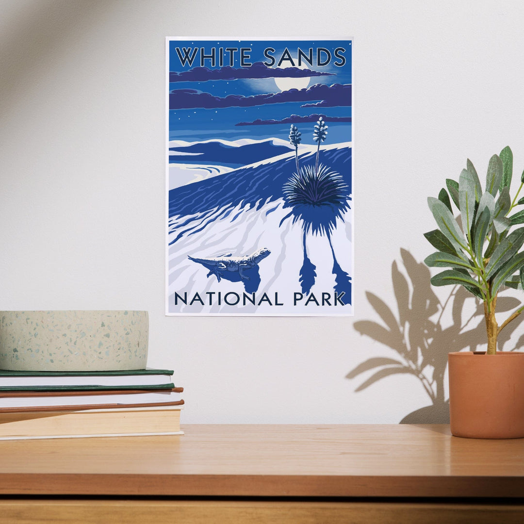 White Sands National Park, New Mexico, Night Scene, Art & Giclee Prints Art Lantern Press