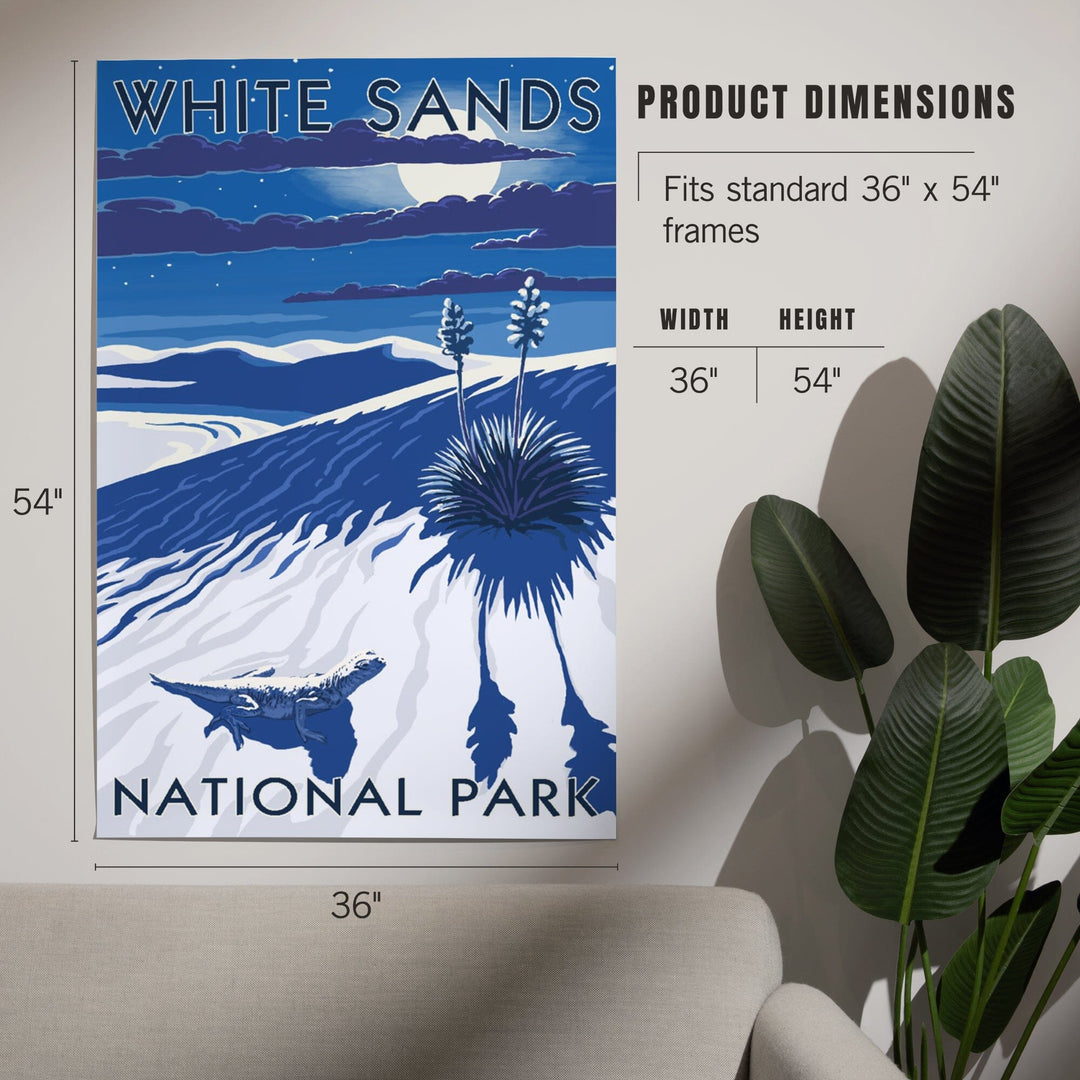 White Sands National Park, New Mexico, Night Scene, Art & Giclee Prints Art Lantern Press