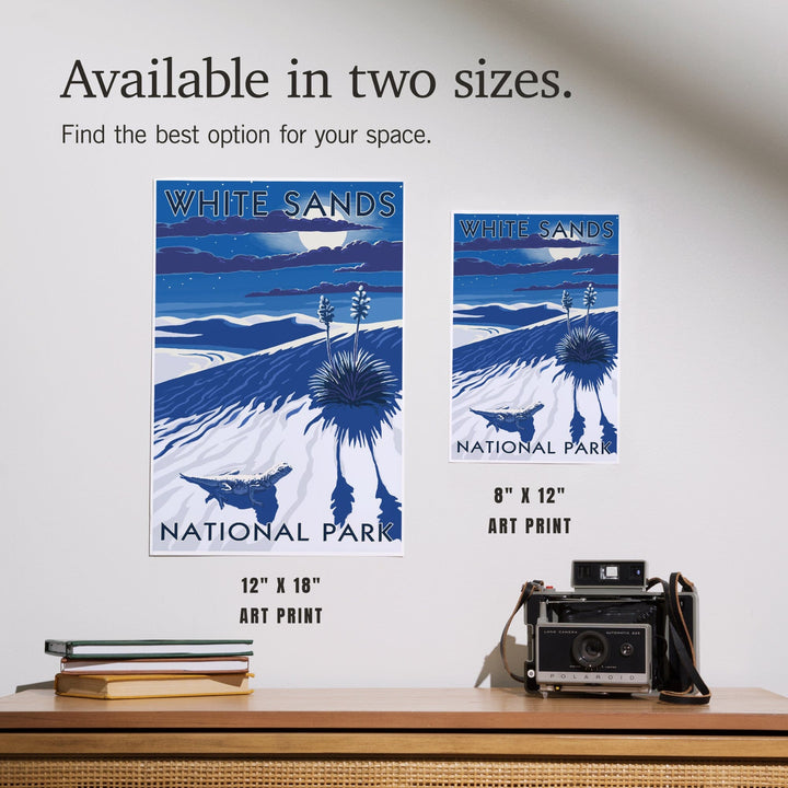 White Sands National Park, New Mexico, Night Scene, Art & Giclee Prints Art Lantern Press